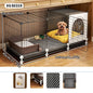 Dog Cage for Small and Medium-Sized Dogs, Indoor Household Use, Teddy Bichon Dog House with Tray, Integrated Toilet, Cat Cage, Dog Fence