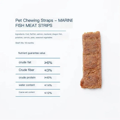 SHOUOK air-dried marine fish meat strips for Dogs with 92%meat content;100%nature;NO antibiotics;No Grains;