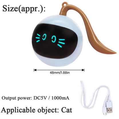 Pet AI Smart Cats Toy Usb Rechargeable Rotation Petanque Ball  Automatically Avoid Obstacles Toys Interactive Games Fun Cat Ball