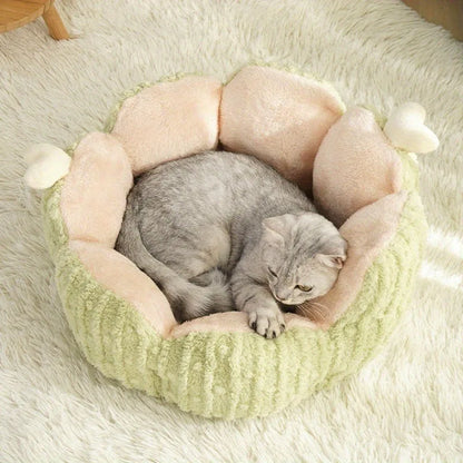 Cats Bed Warm Dogs Accessories Fluffy Houses and Habitats Plush Pet for Winter Goods House Cushions Things Puppy Products Basket