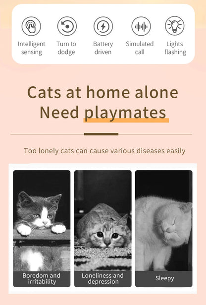 Smart Running Mouse Cat Toy Interactive Random Moving Electric Toys USB charging Simulation Mice Kitten Self-Playing Plush Toys
