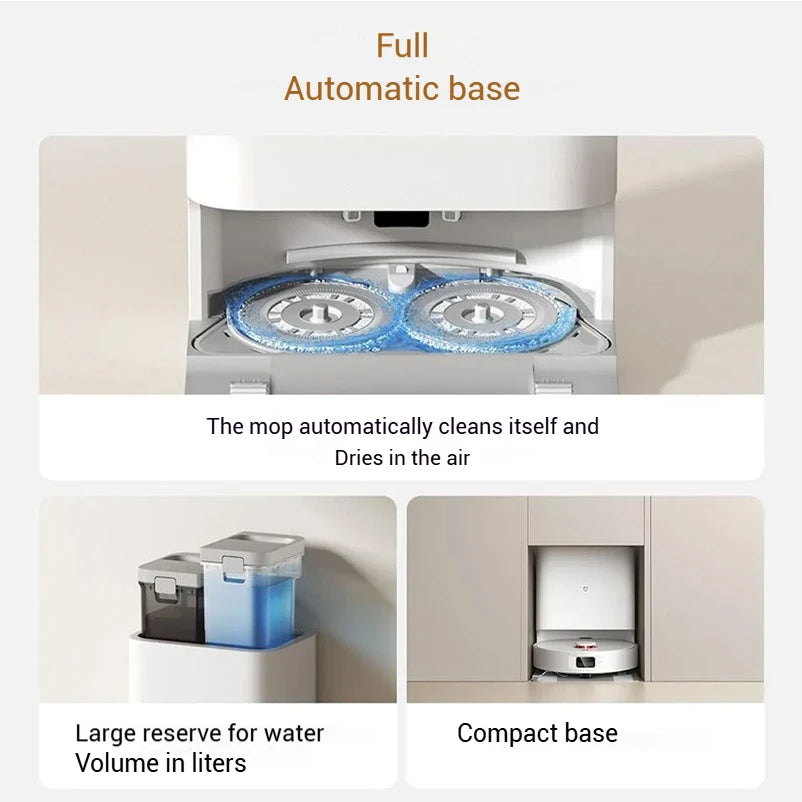 Xiaomi Robot Vacuum H40, 10,000 Pa Powerful Aspiration, Ultra-Accurate Cleaning with Navigation LDS, 2-in-1: Vacuum and Wash