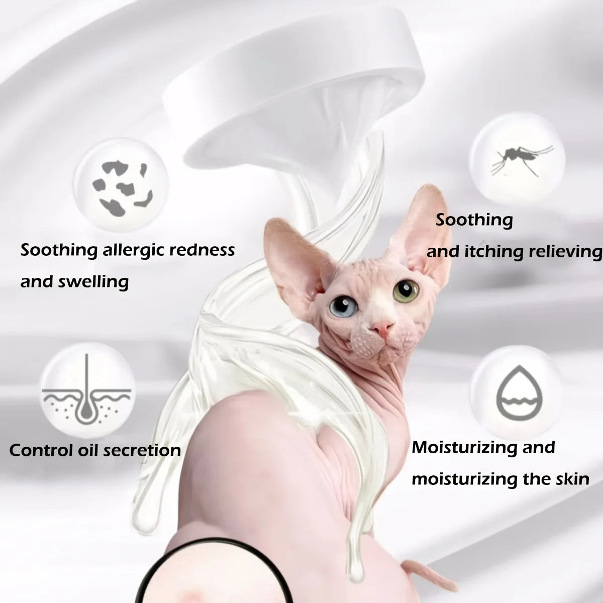 Sphinx Cat Pet Shampoo Oil Control Degreasing Bath Lotion Moisturizing Devons Finx Cat Free foam