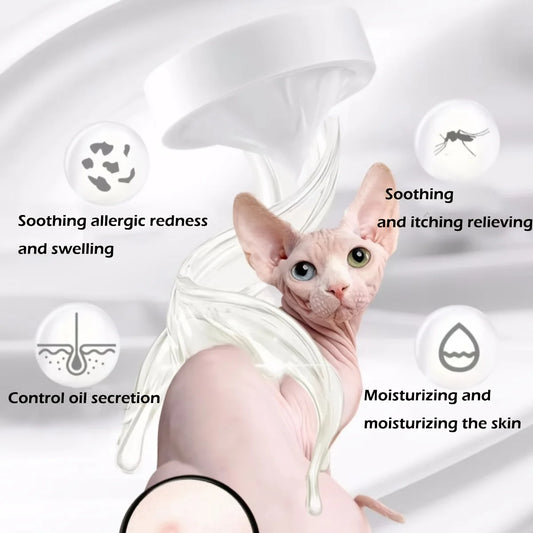 Sphinx Cat Pet Shampoo Oil Control Degreasing Bath Lotion Moisturizing Devons Finx Cat Free foam - Pet Suppie
