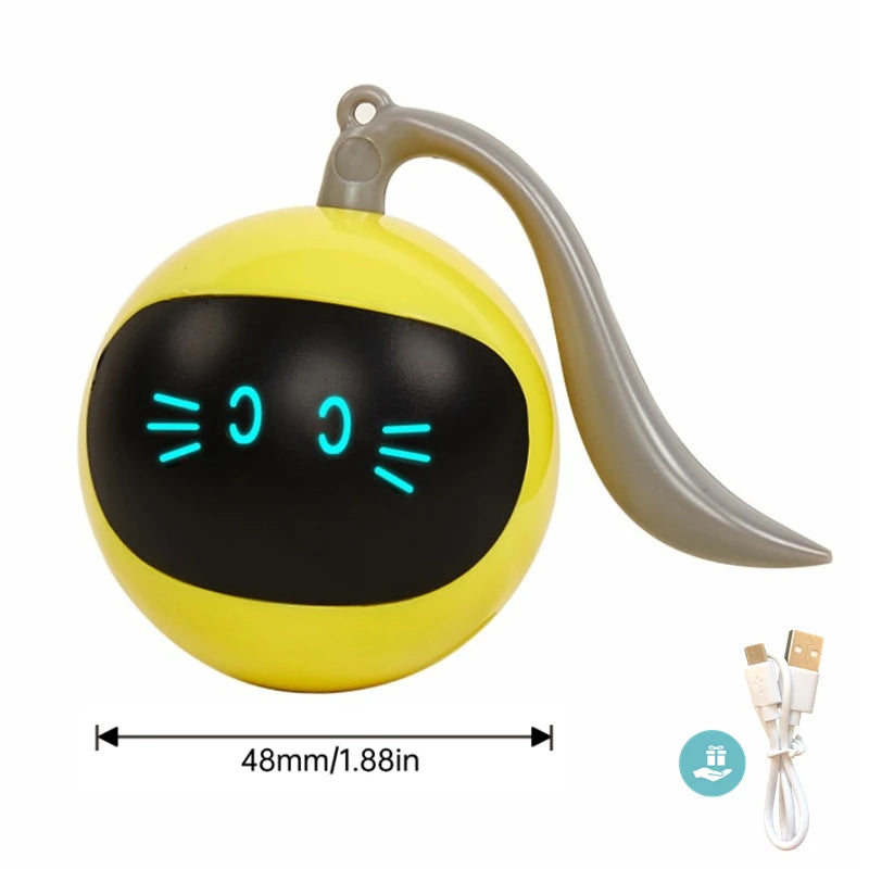 Pet AI Smart Cats Toy Usb Rechargeable Rotation Petanque Ball  Automatically Avoid Obstacles Toys Interactive Games Fun Cat Ball