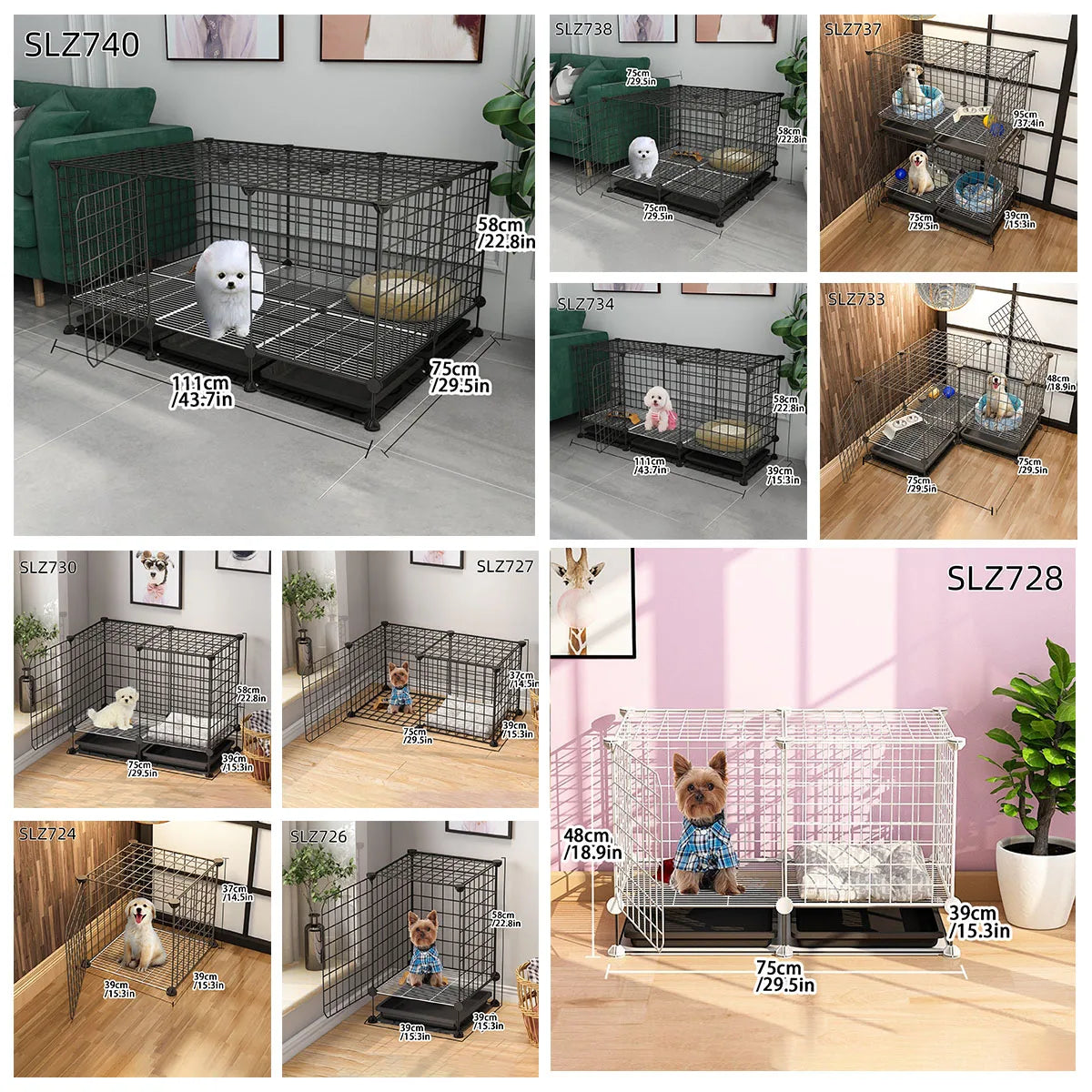 Dog Cage for Medium-Sized Dogs, Small Dogs, Indoor Teacup Dogs, Teddy, Labrador Villa Fence with Toilet, Dog Supplies