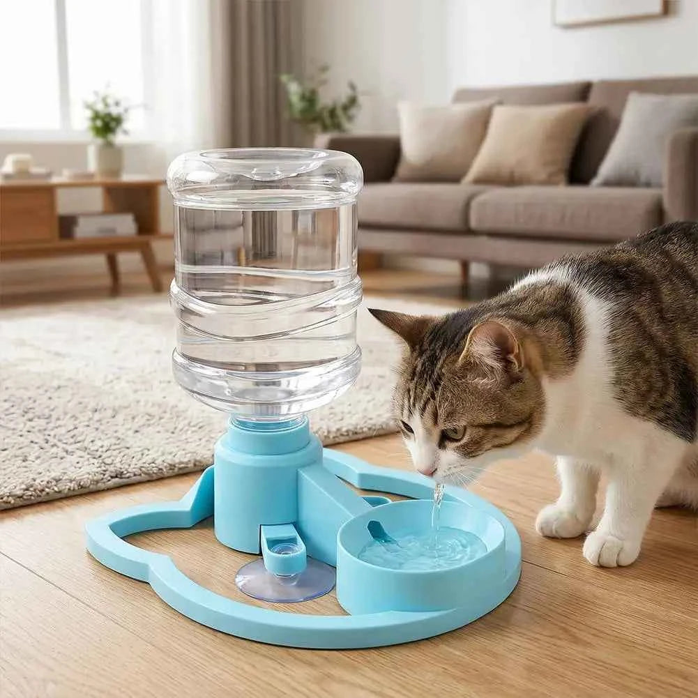 Anti Overturning Splash-proof 2-in-1 Pet Water Dispenser Automatic Water Renewal Cat Drinking Machine Suction Cup Cat Bowl