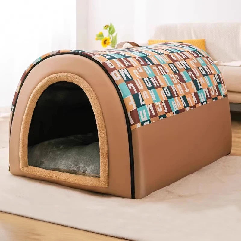 2025 New Dog Kennel Winter Warm Large Dog Oversized Dog House House Closed Winter Removable Golden Pet Four Seasons Use
