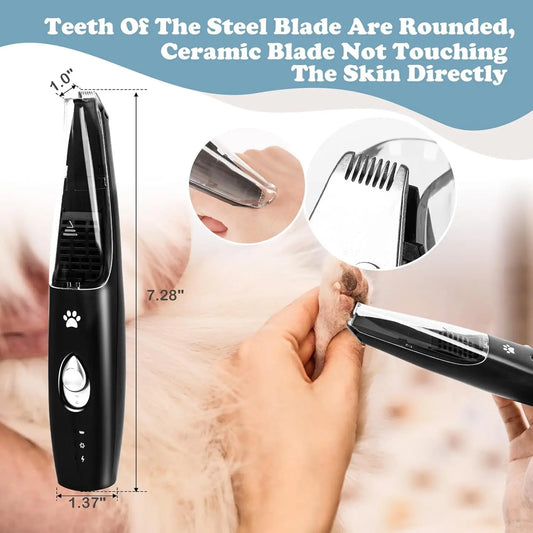 Cordless Pet Paw Trimmer with Vacuum Suction – 2-Mode Electric Clipper for Dogs & Cats - Pet Suppie
