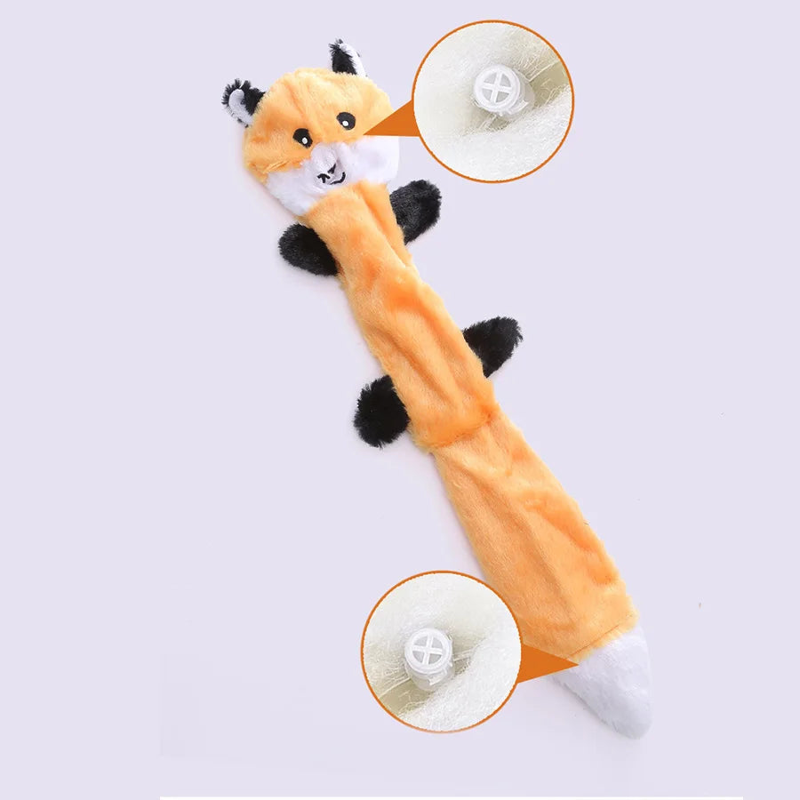 1/3 Pcs Large Dog Toy Bite-Resistant Sound Plush Toy Squirrel, raccoon, fox Cartoon Pet Toy Squeaky Dog Toy For Small Medium Dog