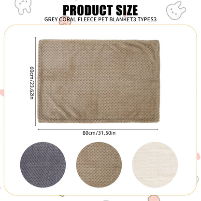 Soft Pet Blanket Plush Dog Sleeping Blanket Solid Color Washable Sofa Pad Portable Warm Cat Bed Blanket Home Carpet For Winter