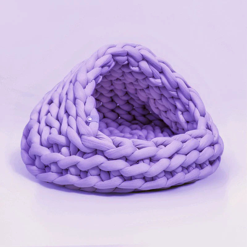 Cute Cat Bed Nest Small Dog Kennel Winter Thick House Weaving Pet Puppy Sleeping Bag Super Soft Cat Sleeping Bed Pet Cushion