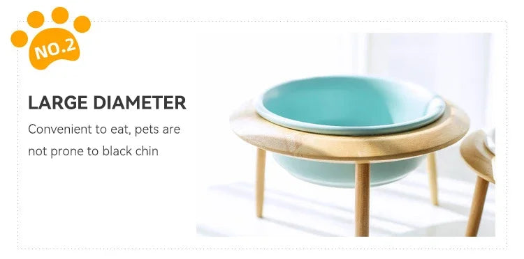Cat Supplies Food Water Bowl Pet High Foot Feeding Dish Cats Dogs Ceramics Feeder Elevated Cat Ceramic Bowls Height Adjustable