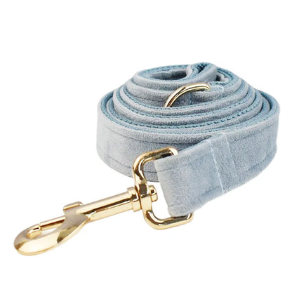 The Nordic Blue Velvet Dog Collar And Leash Set For Dogs Custom Engraved Nameplate Pet Supplies Dog Leash Flannelette18
