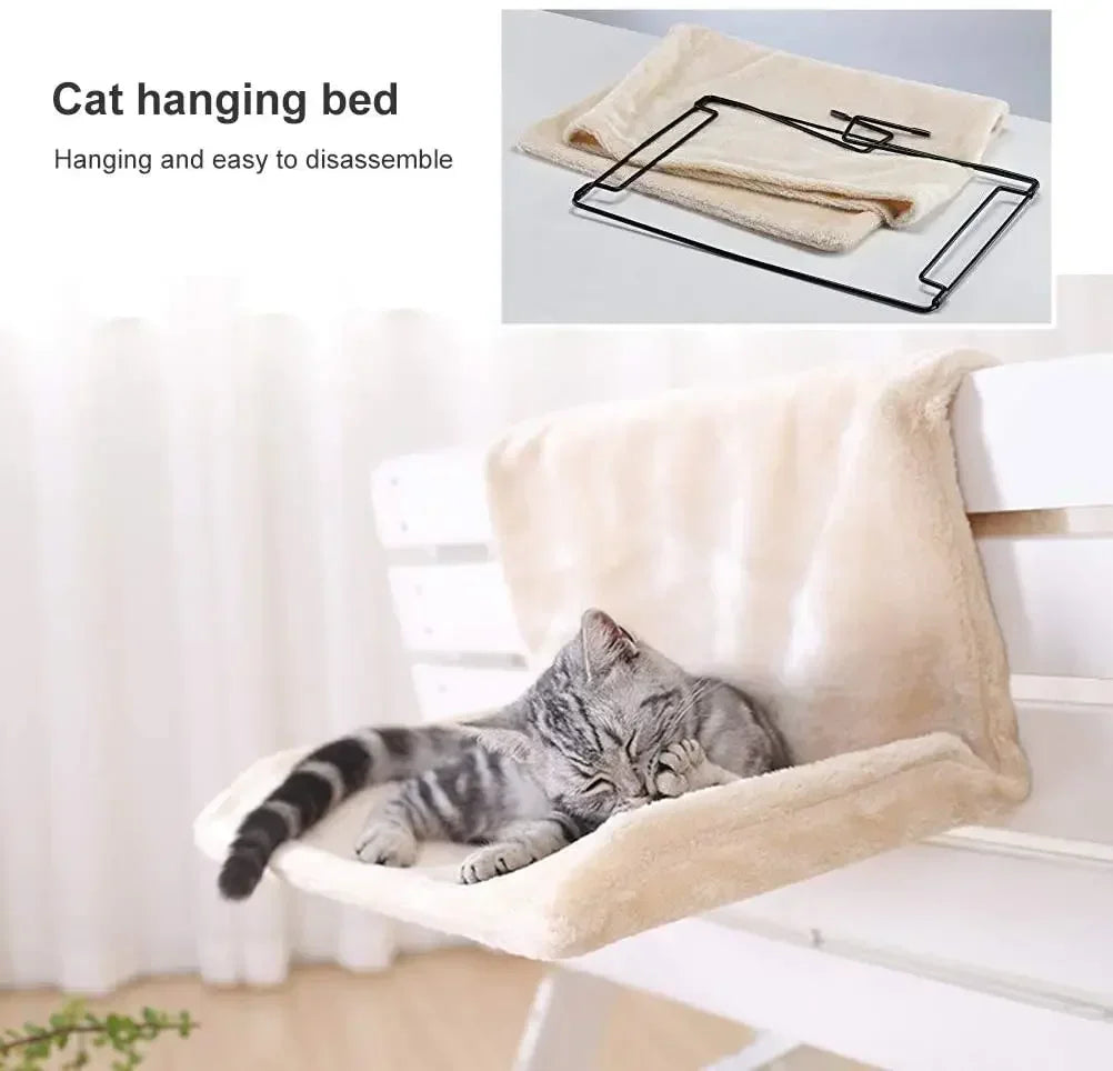 Hanging Cat Bed Hammock Luxury Radiator Bed Warm Fleece Basket Pet Metal Iron Frame Sleeping Bed for Cats