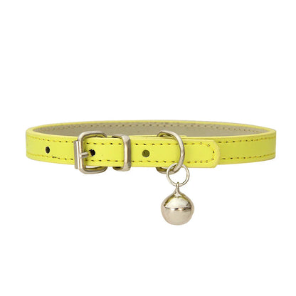 Adjustable PU Leather Cat Collar - Durable, Stylish Pet Collar with Metal Buckle, Soft Padded Design for Small Dogs and cats  -