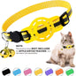 for Apple Air Tag Tracker Breakaway Cat Collar, with Airtag Case Reflective Kitten Collar with Bell for Cats,Small Dog Collar