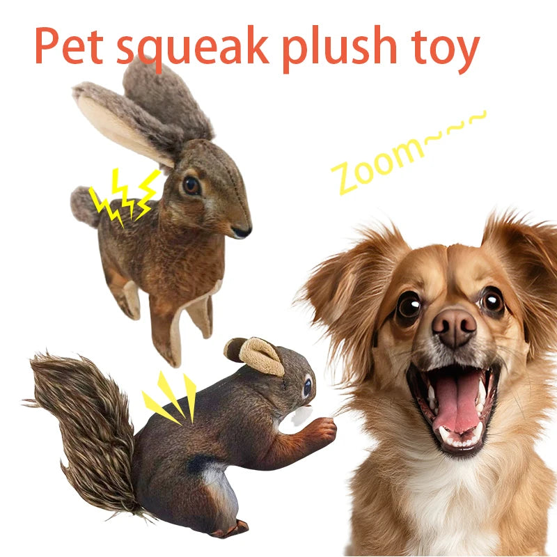 Pets Dog Chew Stuffed Funny Rabbit Squirrel Shape Squeak Pet Plush Toy Apply To Training Exercise Simulation Animal Toys