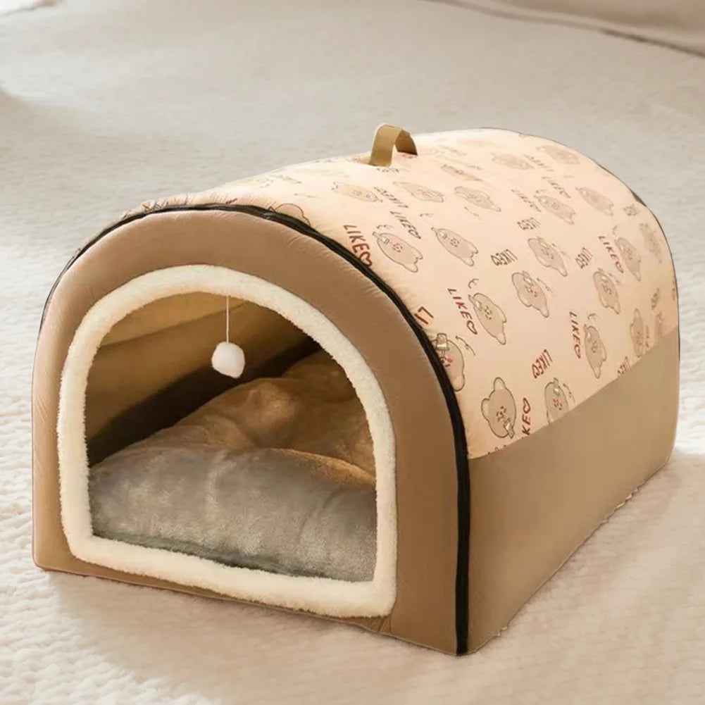 Dogs Bed Nest Detachable Plush Cotton Puppy Shelter Comfortable Large Dog Bed House Winter Cat Bed Castle Dogs Cats Pet Supplies