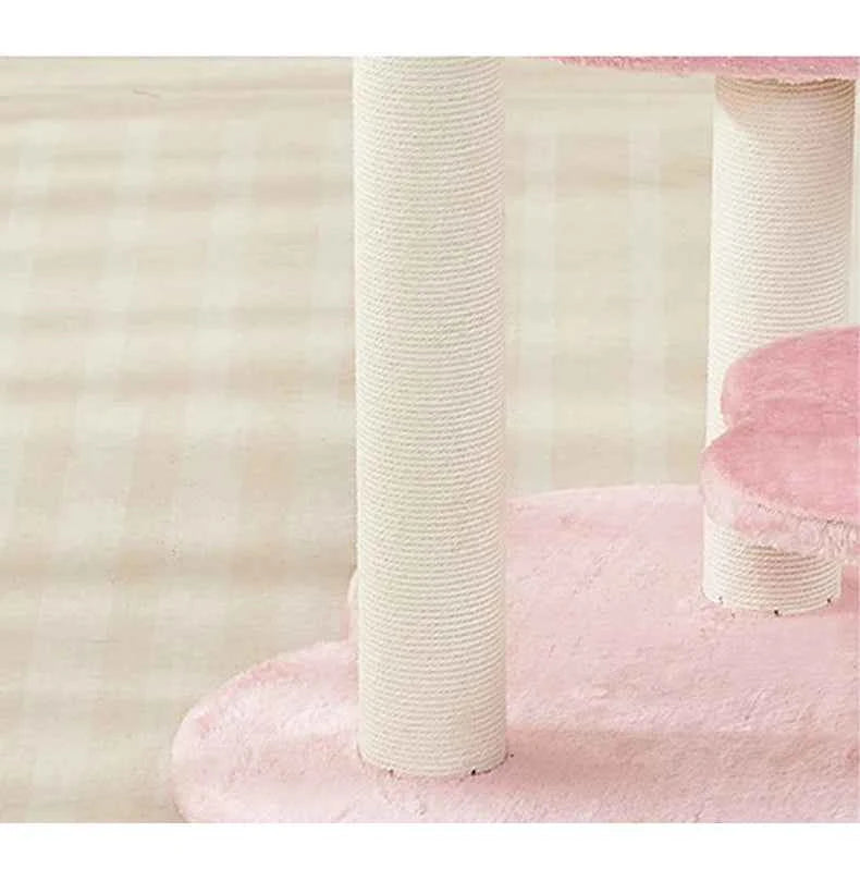 Plush Cat Tree with Heart-Shaped Design Suitable for All Seasons Cat Tree House for Kittens And Cats Furniture