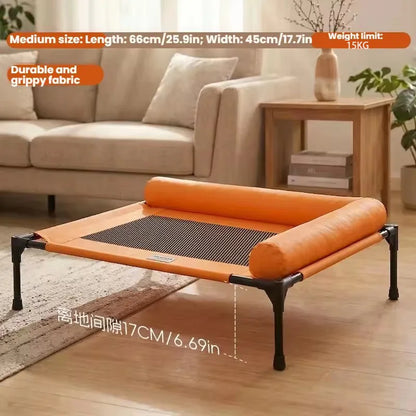 Elevated Cooling Pet Bed Breathable Dog Cot With Pillow Pad Four Seasons Use Moisture Proof Indoor Bed For Dogs And Cats