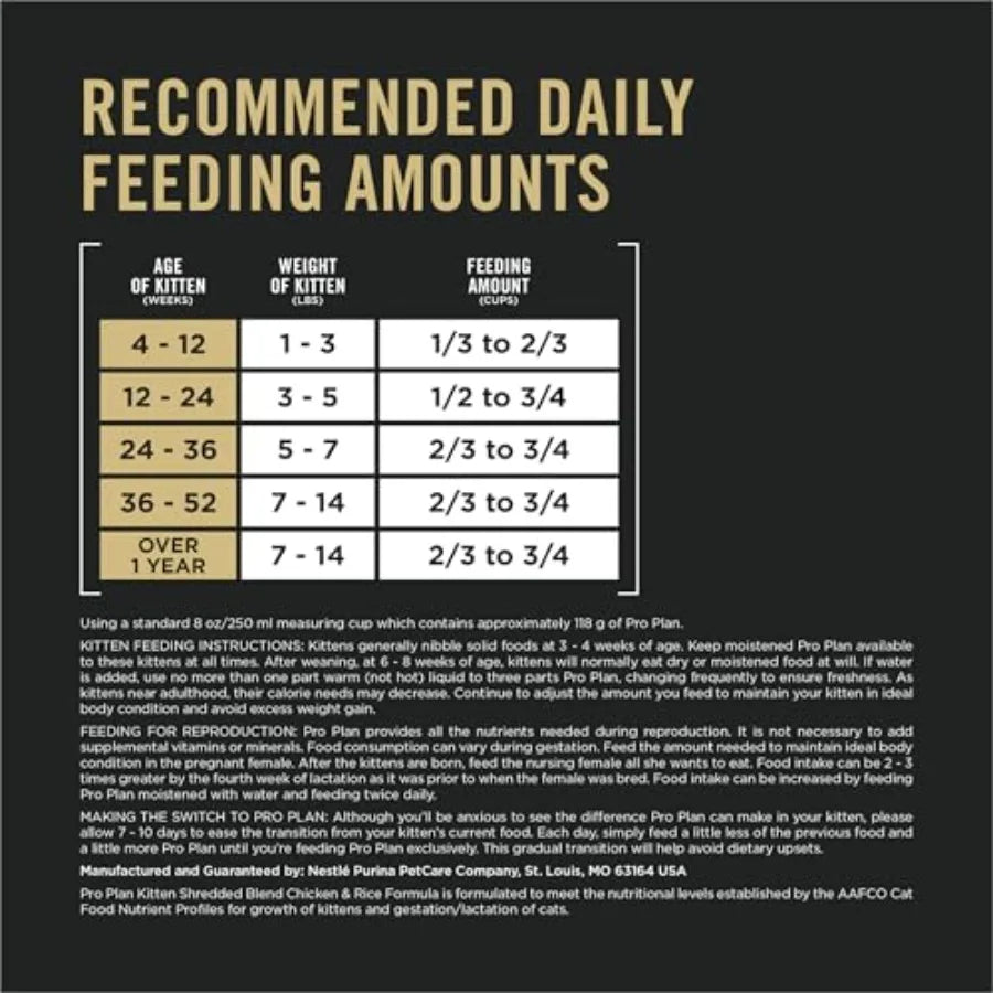 Kitten Food Complete Essentials Cat Kibble Shredded Blend Chicken and Rice Formula