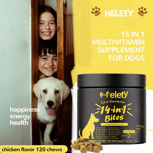 14-in-1 Dog Multivitamin Supplement with Glucosamine & Probiotics - Hip & Joint Support, Digestive Health, Immune Support, Heart