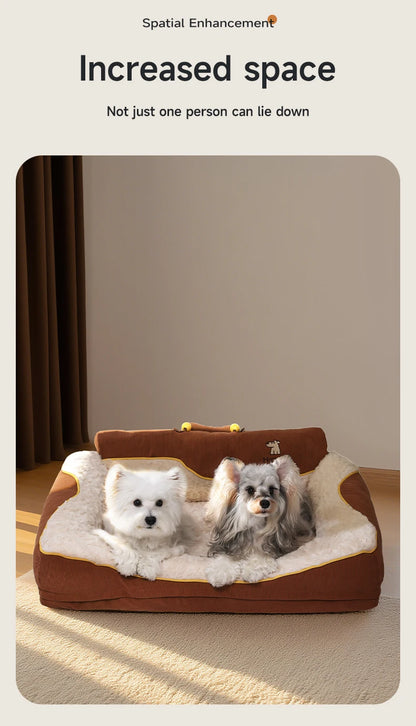 HOOPET 2025 New Large Dog Bed, Winter Warm Washable Pet Bed with Thick Padding & Bolster, Comfort Security Orthopedic Mattress
