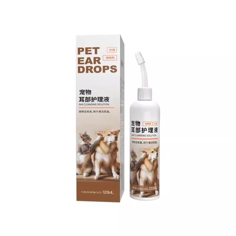PetClear Pet Ear Care Solution 120ml Ear Cleaner Mite Removal Ear Drops Pet Ear Cleaning Products