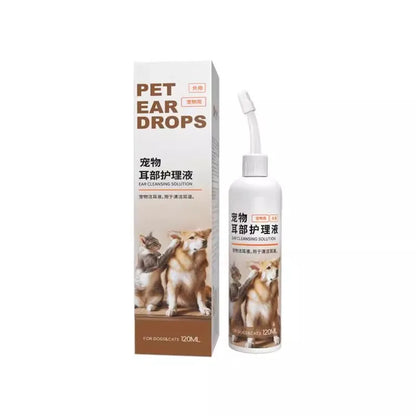 PetClear Pet Ear Care Solution 120ml Ear Cleaner Mite Removal Ear Drops Pet Ear Cleaning Products