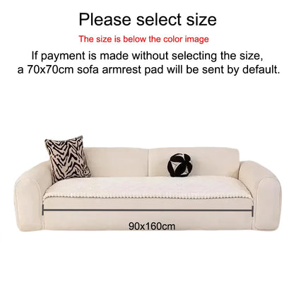 Winter Thick Flannel Sofa Cushion Grid Plush Seat Cover Warm Soft Fluffy Chaise Lounge Mat Couch Protector Living Room