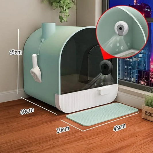 Fully Enclosed Cat Toilet Automatic Whole House Deodorizing Sterilization Type Smart Cat Litter Box Extra Large Splash-Proof