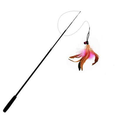 1.8M Cat Teaser Four Section Expandable Cat Fishing Rod Toy with Catnip Interactive Teaser for Kittens Petshop Accessories Durab