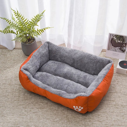 Square Large Dog Bed Soft Cat Sleeping Sofa Winter Warm Basket for Dog Waterproof Dog House for Small Cat Kennel Accessories