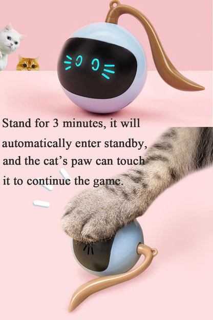Pet AI Smart Cats Toy Usb Rechargeable Rotation Petanque Ball  Automatically Avoid Obstacles Toys Interactive Games Fun Cat Ball