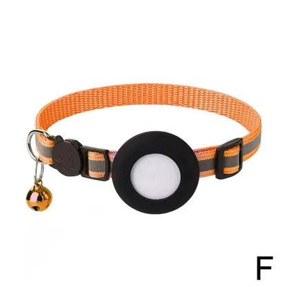 Airtag Cat Collar, Breakaway Cat Airtag Collar with QR Tag & Reflective Lightweight Kitten Collar for Apple Air tag GPS Tracker