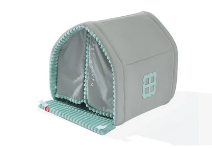 Closed Dog House with Door Curtain Winter Windproof Nest for Dogs Cats Outdoor Portable Cat Tent Dog Villa Sleep Kennel Cat Mat
