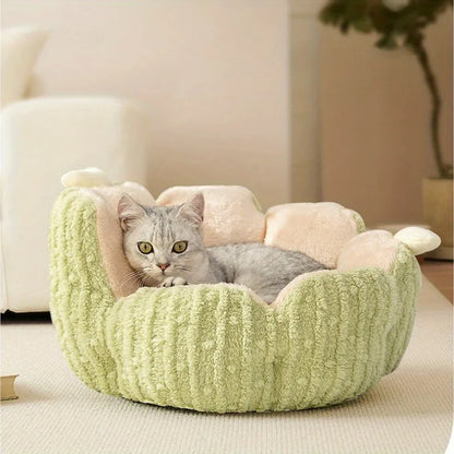 Cats Bed Warm Dogs Accessories Fluffy Houses and Habitats Plush Pet for Winter Goods House Cushions Things Puppy Products Basket
