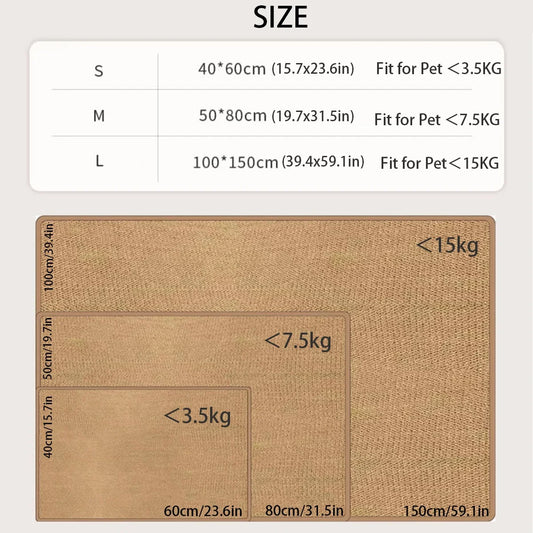 Large Cat Scratching Mat Carpet Non-Slip Pet Bed Mat Sofa Protector Cat Scratcher Anti-Scratch Furniture Protector for Cats