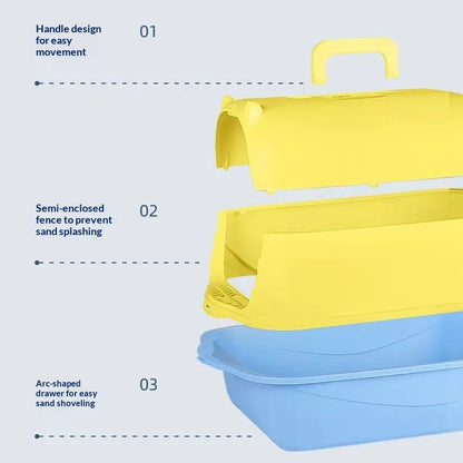 Cleaning Cat Litter Box Large Enclosed Anti Splash UV Sterilization Odor Control Pet Toilet Cat Supplies Cat Litter Catcher