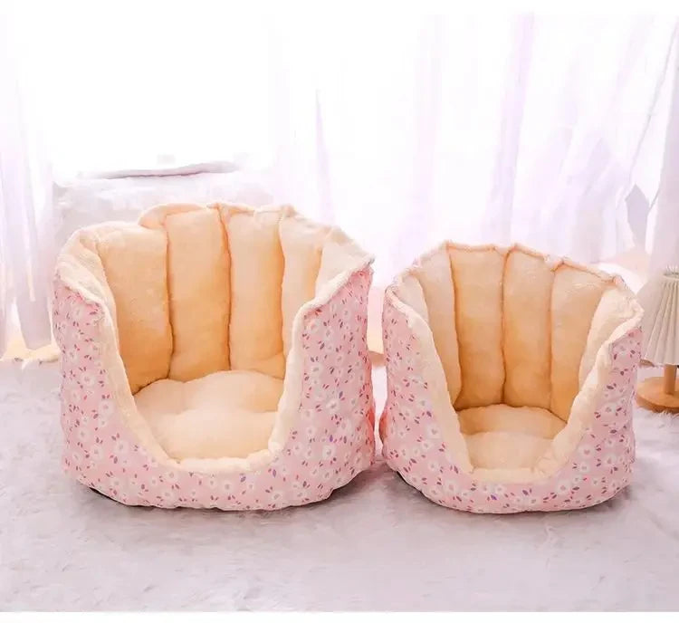 Cute Warm Cat Bed Nest Small Dog Kennel Winter Thick House Pet Puppy Sleeping Bag Super Soft Plush Cat Sleeping Bed Pet Cushion