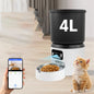 4L Pet Feeder Button WiFi Camera Automatic Cat Feeder Smart Dog Food Dispenser WiFi Timing Video Stainless Steel Feeding Bowl