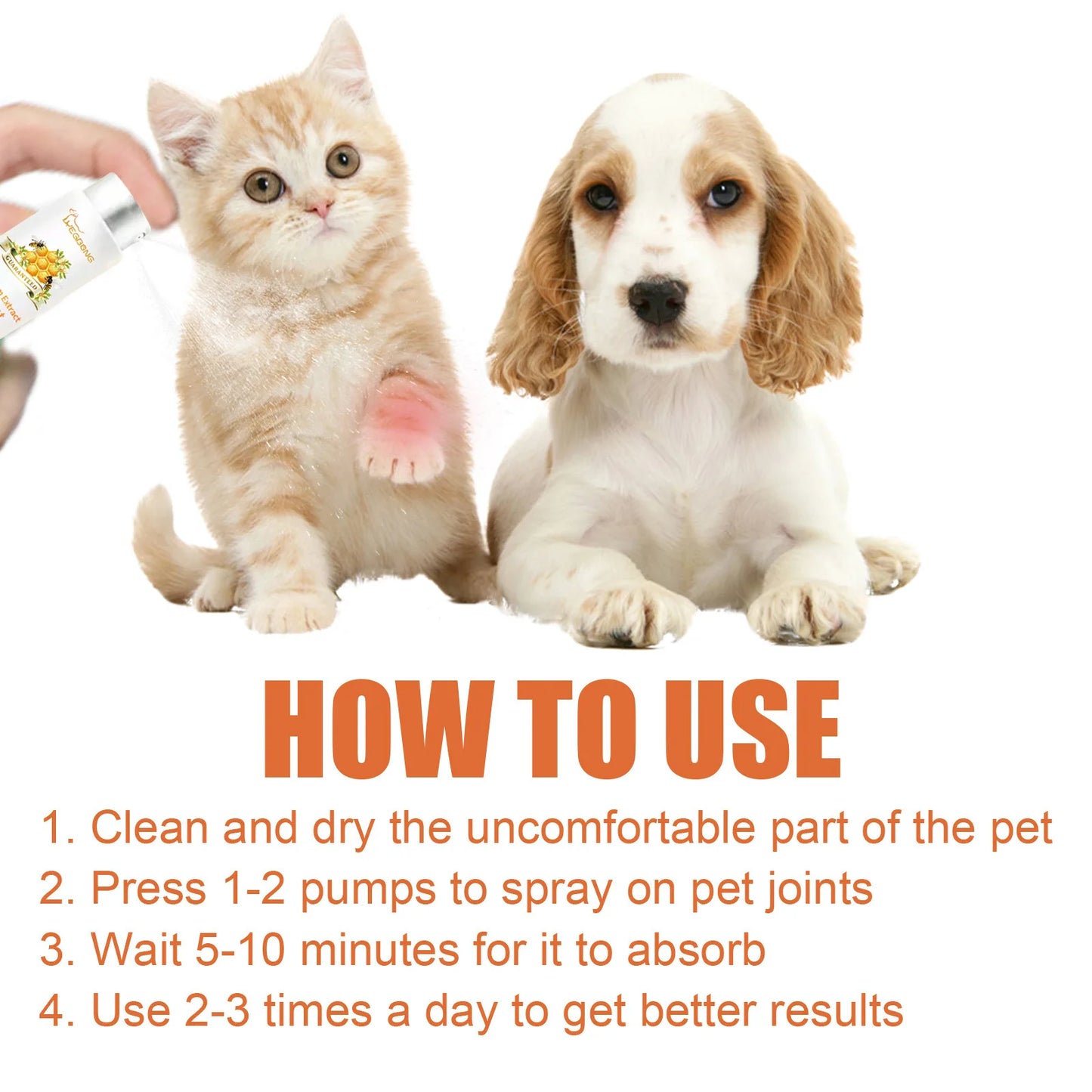 Pet Joint Repair Spray Dog Cat Bone Deformity Osteoarthritis Healing Multifunctional Joint Care Liquid Pet Bone Care Supplies