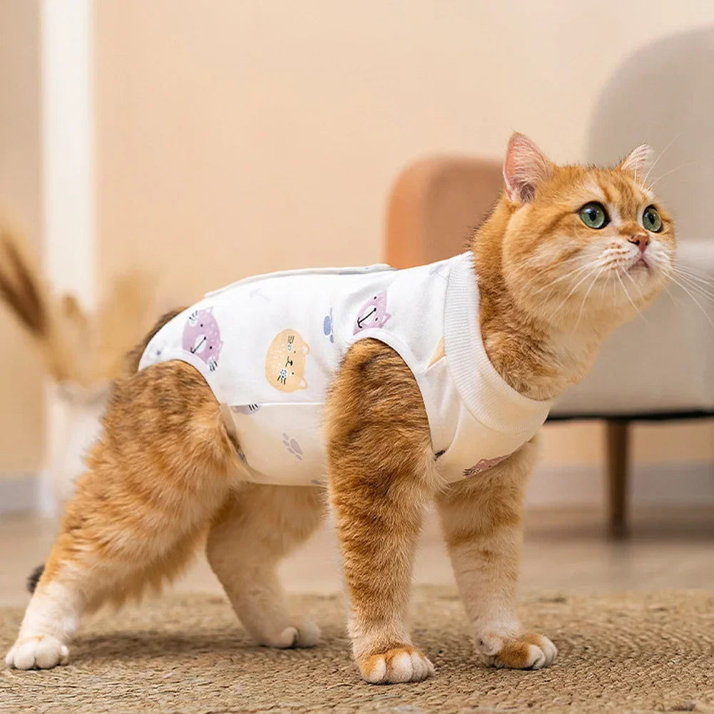 Cat After Surgery Anti Licking Breathable Cat Clothes Surgery Recovery Suit Female Cat Spay Recovery Suit Kitten Onesie for Cats