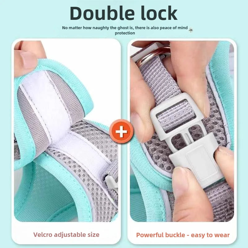 Pet Things Cat Accessories Cute Adjustable Cat Collar and Leash Set for Walking Safe Reflective Soft Comfortable Vest