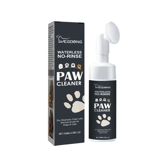Pet Paw Foam Cleaner No-Rinse Dry Shampoo Foam with Brush for Dog Cat Foot Pad Care Agent Dirt Mud Removal Paw Cleanser 100ml - Pet Suppie