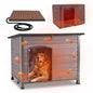 Large Heated Outdoor Dog House with Insulated Weatherproof Design Thermostat-Controlled Heating Pad Chew-Proof Metal Frame in B