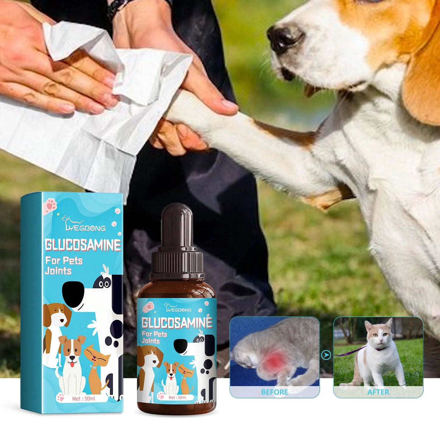 Dog Joint Glucosamine Drop Joint Hip Relief Joint Care Supplement Arthritis Deformities Repair Condition Bone Pet Body Care Drop