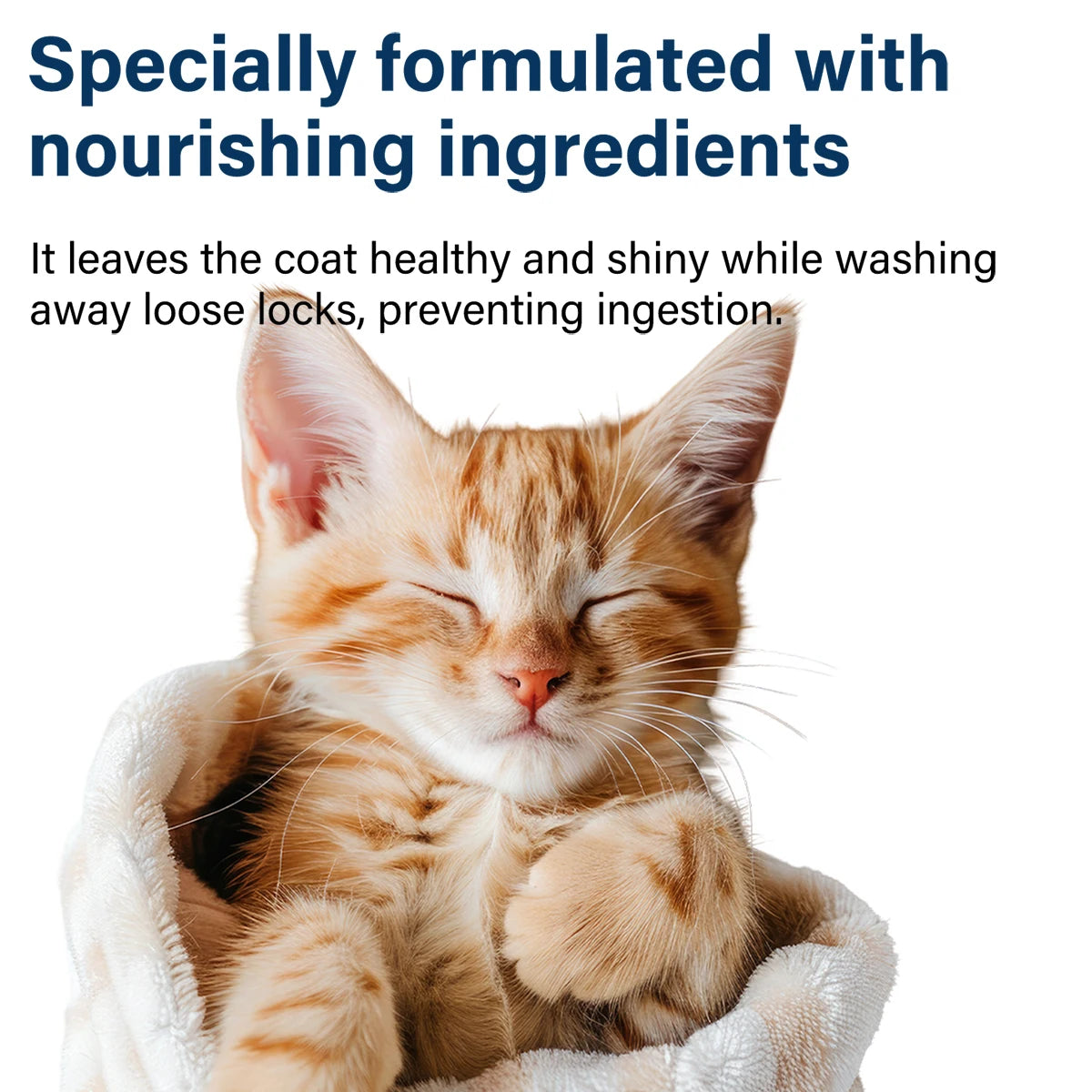 Gentle Mild Cat Shampoo - Non-Irritating Skin-Friendly, Moisturizing Deodorizing, Nourishing Softening for Healthy Shiny Fur