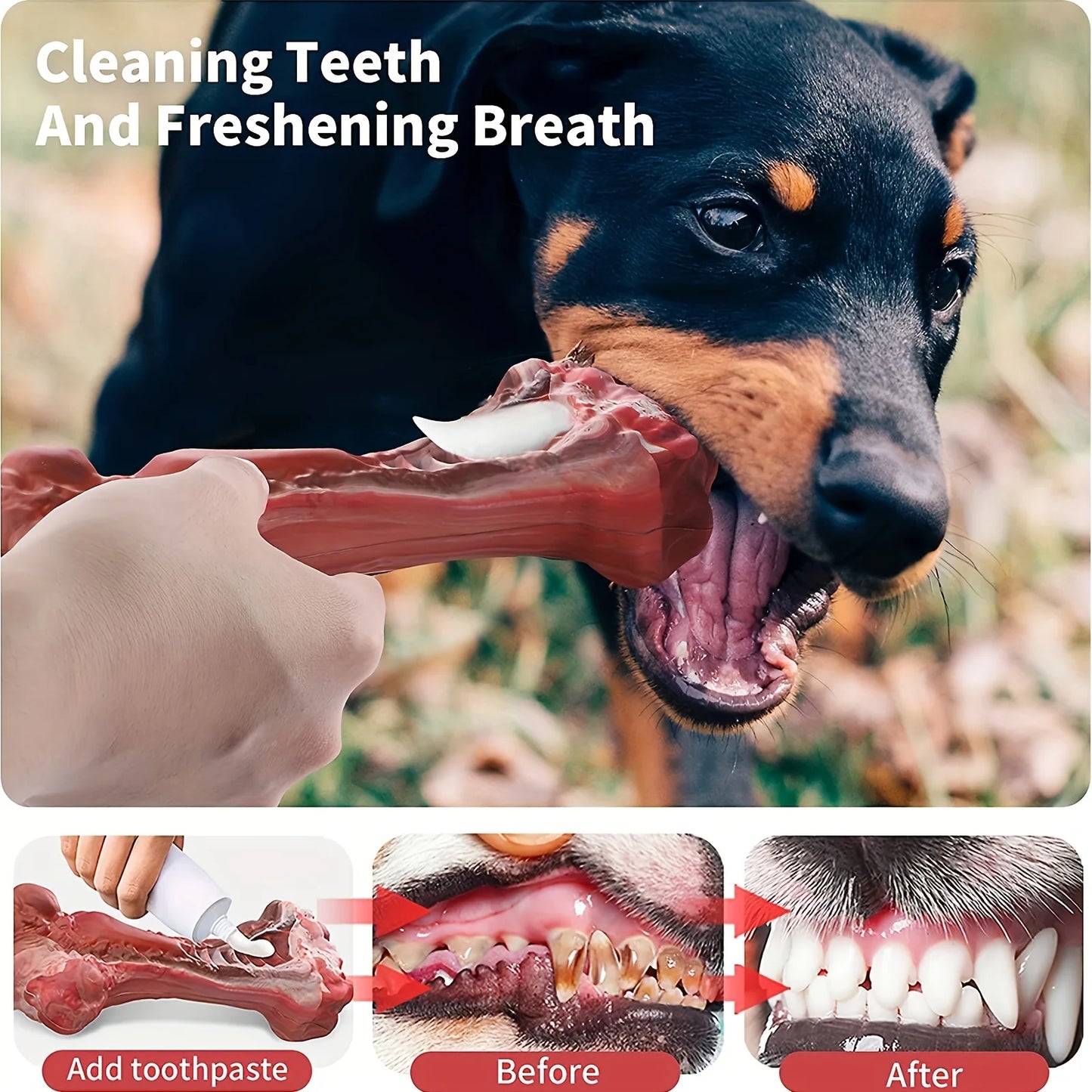 Silicone dog bite toy, natural rubber non-toxic, suitable for strong biting dogs, interactive cleaning of teeth bones,